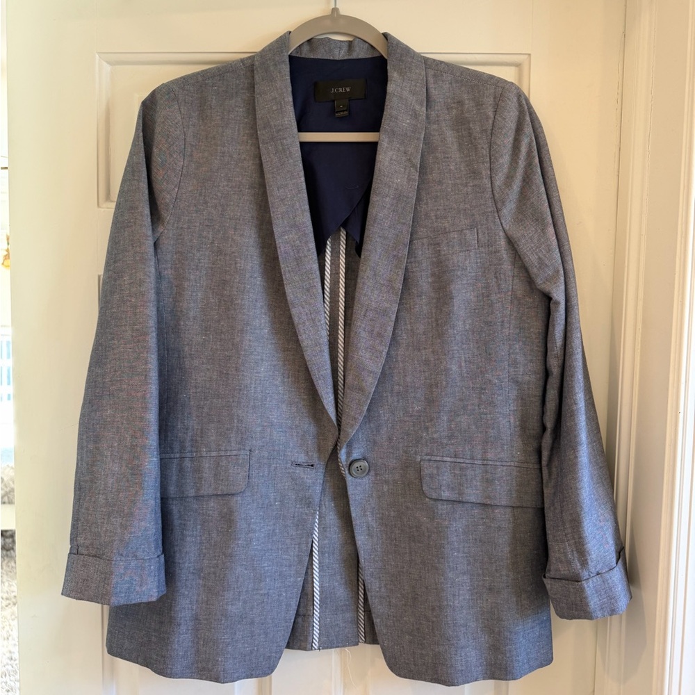 J. Crew Women’s Blue lightweight linen Classic Blazer